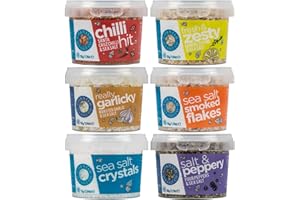 CORNISH SEA SALT CO Cornish Sea Salt - Pinch Pots Hamper - Sea Salt Gift Set, Cooking Salt, Cooking Supplies, Culinary Salt, Gift Hamper, Seasoning Blends - 6 Assorted Flavours