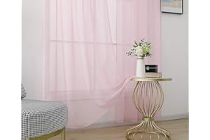 Amania Trading Ltd 1 Single Plain Voile Curtain Panel Net Slot Top Header - PINK - 72" (183cm) - Drop Size