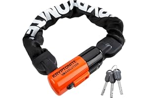 Kryptonite Unisex's Evolution Chain Lock, Black/Orange, 10mm x 55cm