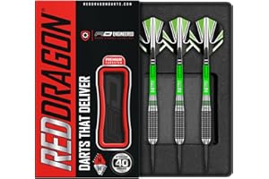 RED DRAGON Titan 2 Freccette Professionali in tungsteno con Alette e aste in nitrotech (steli)