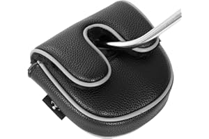 Big Teeth Golf Centre Shaft Mallet Putter Head Cover Headcover Magnetic Club Protector Black PU Leather per DF3 Putter