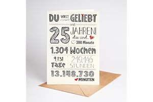 Lovely Cards Süße Karte zum 25. Geburtstag - Karte zum Geburtstag Freundin Freund 25 Jahre - besondere Geschenkkarte Frau - Geburtstagskarte Tochter (25 Jahre)