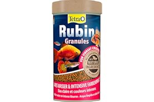 Tetra Rubin Granules - Mangime per pesci in granuli con esaltatori di colore naturali, favorisce la colorazione intensa dei pesci, lattina da 250 ml