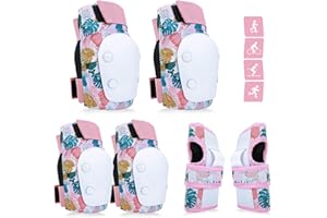 YOOXARMOR D'équipement de Protection pour Enfants Enfants 6 en 1 réglable, Genouillères coudières, Protège-Poignets pour Le Patinage, la Conduite, Le Scooter, Le Skateboard
