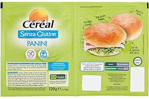 CÉRÉAL - PANINI SENZA GLUTINE - Pane gluten free a base di farina di riso e grano saraceno - Alimento senza glutine registrato al Ministero della Salute - Morbidi panini ricchi in fibre - 120 g