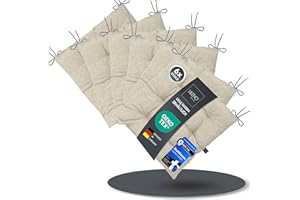 ‎LILENO HOME LILENO HOME 6er Set Stuhlkissen 11 Nature (40x40x6 cm) - Sitzkissen für Garten, Küche oder Esszimmer - UV-beständige Indoor u. Outdoor Stuhlauflage als Stuhl-Kissen (Linda FUM)