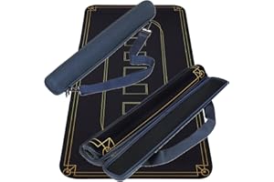 ACE HUNTERS Premium Black Poker Mat 120 X 60 cm - Foldable, Non-Slip, Waterproof Texas Hold Em Poker Table Top, Ideal for Casino Jack Game, Portable Poker Mat with Carrying Case for Friends & Poker Players