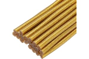 QUARKZMAN 20 st 7 mm x 100 mm/0,27 tum x 4 tum smältlim lim limpinnar guld glitter mini smältlim pinnar