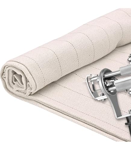 GORGECRAFT 1.5x1 Meter Grote Antislip Tuften Doek Backing Stof 2mm Dikke Primaire Antislip Pad Met Pruimenbloesem Patroon Vilt Stof Voor Tapijten Tapijt Tuften Pistool Kussen Punch Naald