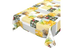 ‎ANRO Wachstuchtischdecke abwaschbar Garten Tischdecke Wachstuch Rund Oval Eckig Indoor Outdoor Ostern Osterei Karo Küken 100x140cm