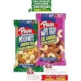 Paşa Karışık Kuruyemiş Paketi, Tuzlu ve Naturel Mix, 12 Adet x 40gr, Toplam 480gr, Fındık, Badem, Kaju, Kuru &Uuml;z&uuml;m ve Turna Ye