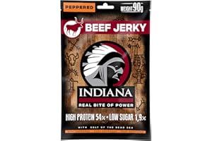 ‎INDIANA JERKY INDIANA JERKY Trockenfleisch, 10 x 90g (Jerky Beef Peppered fast 1 Kg)