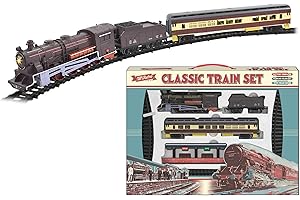 KandyToys Classic SupeRetro - Trenino giocattolo elettrico grande, con binari, funzionamento a batteria