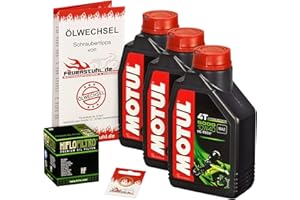 FEUERSTUHL.DE GMBH Motul 10W-40 Öl + HiFlo Ölfilter für Yamaha YZF-R1, 98-01, RN01 RN04 - Ölwechselset inkl. Motoröl, Filter, Dichtring