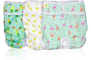 PET MAGASIN Pañales Reutilizables para Perros [Paquete de 3] Pañales Sanitarios para Mascotas, Altamente absorbentes, Lavables a máquina y ecológicos (Pattern, S)