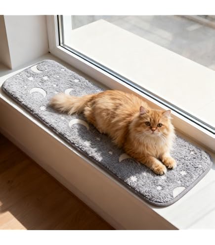 PAWISE Tappetino Per Davanzale Per Gatti &ndash; 90x30 Cm, In Peluche Morbido, Con Fondo Antiscivolo, Lavabile A 30&deg;C, Ideale Per Davanzali, Letti E Pavimenti