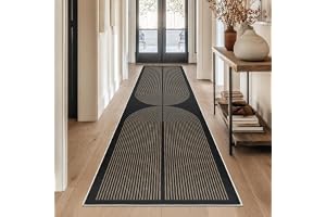 Capslpad Korridormatta 80 x 300 cm juteutseende köksmatta naturlig tvättbar svart brun matta halkfri korridor kök sovrum balk