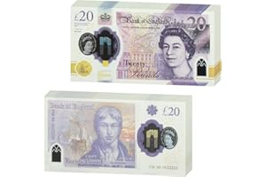 Mecool 4.92 x 2.56" 100 Pcs £20 Pounds Bills Pretend Cash | Fake Money for Movie, Videos, Magic or Board Game | Prop Money UK Fake Notes | Play Shop Accessories
