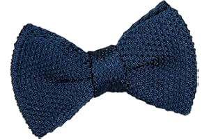 DQT Boys Knit Knitted Casual Plain Pre-tied Bow Tie