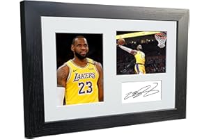 KITBAGS & LOCKERS 12 x 8 A4 LeBron James LA Lakers Los Angeles z autografem zdjęcie zdjęcie ramka do zdjęcia koszykówka plakat prezent