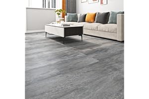 FunStick Naklejki na płytki ciemne 30×60CM 5 sztuk Samoprzylepne wykładziny podłogowe z PVC Ciemnoszare płytki samoprzylepne Podłoga w łazience Podłoga winylowa Samoprzylepne Antypoślizgowość