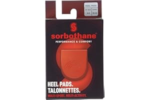 Sorbothane Talon, 39-42 Medium (UK 6-8), Coussinets de talon pour chaussures de football, coureurs et marchettes, insert de chaussure absorbant les chocs pour la fasciite plantaire