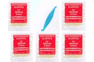 ADENTALZ 1/4" inch Orthodontic Elastic Rubber Bands 500 Pack Natural Medium Force 3.5 oz for bows, Dreadlocks, Dreads, Doll Hair, Braids, Horse Mane Tail, tooth gap Top knots + FREE elastic placer
