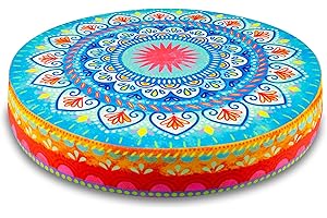 SANDINI Bine Brändle – Cojín de asiento colorido – Redondo 38 x 6 cm – Gran selección – Mandalas – Flores – Lirios de agua – Arco iris – Cojín para el suelo de los niños – by