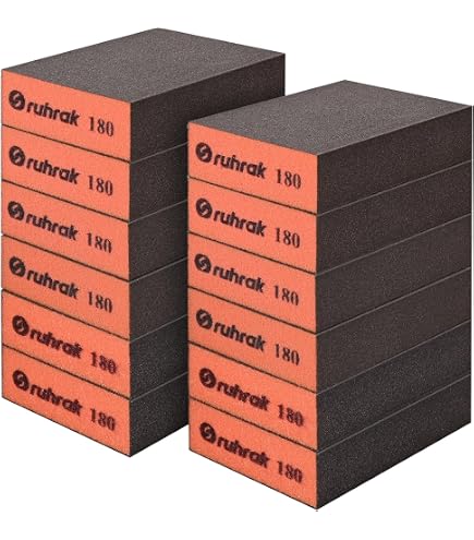 Set Di 16 Spugne Abrasive A Grana 36-220 Per Levigatura A Secco E Umido – Lavabili E Riutilizzabili Per Legno, Plastica, Metallo E Pareti
