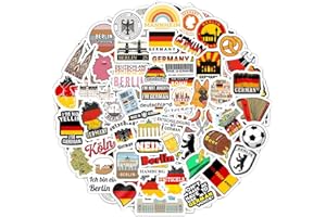 PADABAYKA Deutschland-Aufkleber für Trinkflaschen und Laptops - Kulturelle Party-Geschenke und Dekorationen, deutsche Flaggen- und Symbol-Aufkleber - Germany Stickers