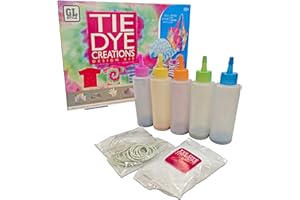 QUICKDRAW Tie Dye Kit for Kids & Adults – Complete Fabric Dye Set with 5 Colours, Rubber Bands, Gloves & Instructions - DIY Fashion Arts & Craft Kits for T-Shirts Clothes Tote Bags Pillowcases & More – Age 10+