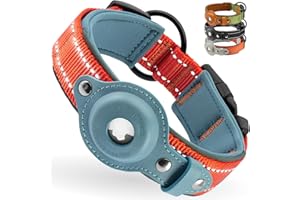 COLLARDIRECT Airtag obroża dla psa, odblaskowa obroża dla psa Apple Air Tag, dla dużych, średnich i małych psów (różowa, XL, 51-61 cm)