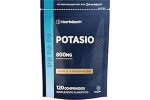 HORBÄACH Potasio Puro | Suplemento Deportivo Natural de Alta Potencia | Apto para Veganos | 120 Comprimidos | Horbaach