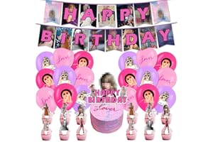 WONLONDA Star singer birthday decorations Popular Singer Party Supplies Happy Birthday Banner Cake Toppers & Balloons Fan Party Decoration Gifts