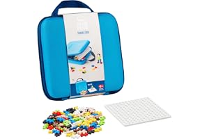 PLUS PLUS – Travel Case Blå – 100 bitar – Resväska, Kreativ lek, Byggklossar, Bygga, Utvecklande leksaker för barn, STEM, STE