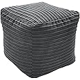 Beautiful Beanbags - Jumbo Cord Beanbag Cube, Large Plush Jumbo Cord Pouffe, Footstool (Grey)