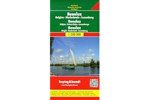 Carte routière : Benelux, Belgien, Niederlande, Luxemburg mit Ostfrankreich und Paris