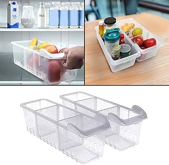Fridge Storage Basket 2pack Refrigerator Freezer Box Drawers