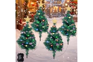 AUTESS Christmas Tree with Lights,4 in 1 Prelit Christmas Tree Garden Stake Lights with 9 Lighting Modes,Waterproof Christmas Lights for Indoor & Outdoor Yard Lawn Pathway Christmas Decorations