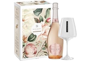 ‎SCAVI & RAY SCAVI & RAY Geschenkset Prosecco DOC Rosé Spumante mit Designglas, fruchtig-frischer Schaumwein aus Italien, 11% Vol. Alkohol – Genussmoment in stilvoller Geschenkbox