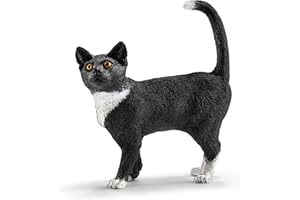 SCHLEICH 13770 Cat, standing Farm World Toy Figurine for children aged 3-8 Years , Black