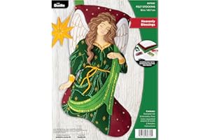 Bucilla, Heavenly Blessings, Perfect for DIY Arts and Crafts Felt Applique 18" Stocking Making Kit