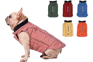 BePetMia Veste pour Chien d'hiver, Manteau avec 7 Tailles pour Petits, Moyens et Grands Chiens, Combinaison de Neige Coupe-Vent, vêtements pour Chiens à Ligne réfléchissante (L, Rose)