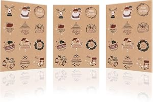 Nordstern Weihnachtsaufkleber 120er Pack - Selbstklebende Kraftpapier Sticker verwendbar als Geschenksticker für Grußkarten, Geschenktüten oder DIY Geschenkanhänger - 4 cm (Design I)