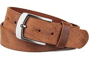 Frentree Ledergürtel aus echtem Büffelleder, MADE IN GERMANY, Gürtel für Damen und Herren, 3,8 cm breit, Braun