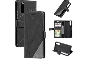 QiongniAN Hülle für Sony Xperia 10 II Hülle Leder,Hülle für Sony Xperia 10 II XQ-AU42 XQ-AU51 XQ-AU52 / Xperia 10 Mk. 2 Hülle Klapphülle Handytasche Case Black