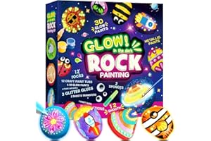 WOOTOYZ Bastelset Kinder ab 4 5 6 7 8 9 10 Jahre, Steine Zum Bemalen Basteln Mädchen 5 6 7 8 Jahre Geschenk Mädchen 6 7 8 Jahre Steine Bemalen Set Kreatives Spielzeug ab 6-12 Jungen Weihnachten Geschenke