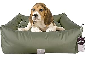 Ligo Buddy - Cuccia cani Lettino per cane idrorepellente antigraffio, realizzata in Italia. Cuscino per Cane tessuto impermeabile e robusto per l'uso interno ed esterno.(S/M: 70 X 65 cm, OLIVA)