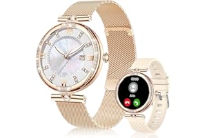 Vicloon Reloj Inteligente Mujer Redondo con Llamadas, 1,19'' Smartwatch Mujer con Seguimiento Menstrual, Múltiples Modos Deportivos, Pulsómetro/SpO2/Monitor Sueño, IP68 Impermeable, para iOS Android