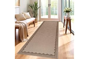Famibay Hallway Runner Non Slip 65x180cm Kitchen Runner Rug Washable Brown Woven Absorbent Carpet Runners For Hallway Kitchen Bedroom Floor Corridor
